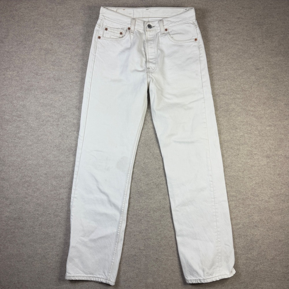 Levis 501 Original Fit White Denim Jeans Made in USA Mens 30x30 Button Fly